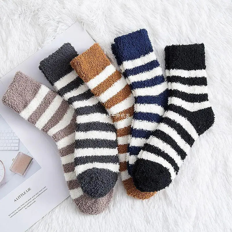 Cozy Winter Coral Fleece Mid Tube Socks | Warm & Stylish Comfort