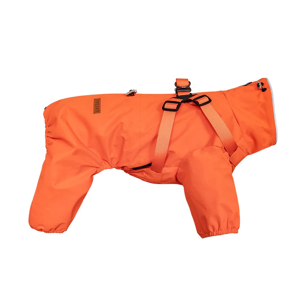 Adjustable Reflective Dog Raincoat with Harness for Small Dogs