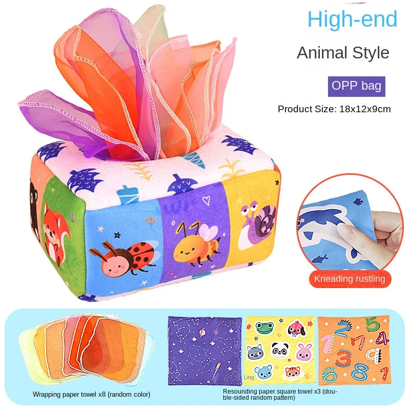 Baby Montessori Magic Tissue Box | Sensory Learning Toy