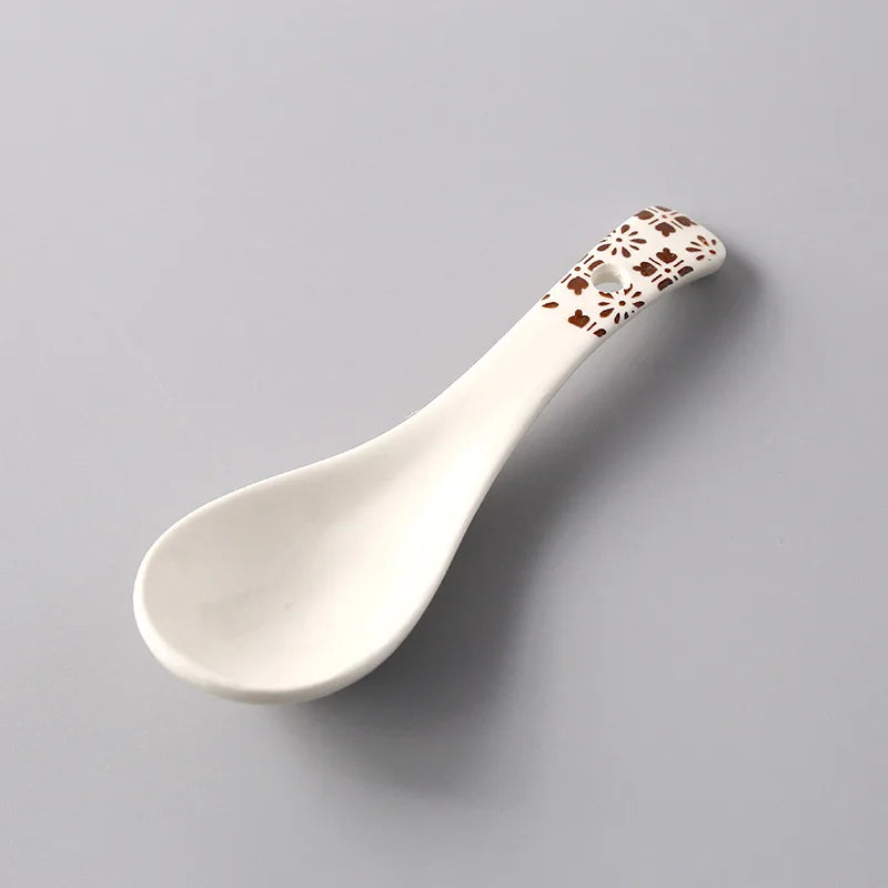 Ceramic Multi-Function Spoon | Japanese Style Tableware for Kitchen