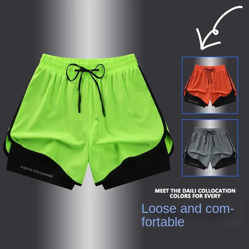 Men's & Women's Anti-Glare Double Layer Sports Shorts | Summer Style