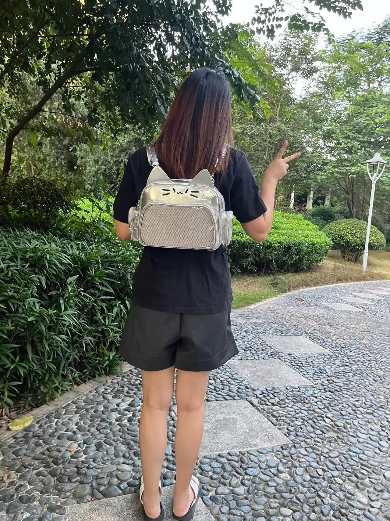 Cute Solid Black Ita Bag | Stylish Women's Everyday Backpack