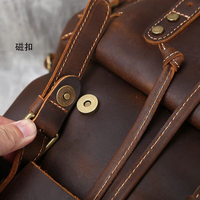 Retro Leather Men's Backpack | Spacious Travel & School Bag