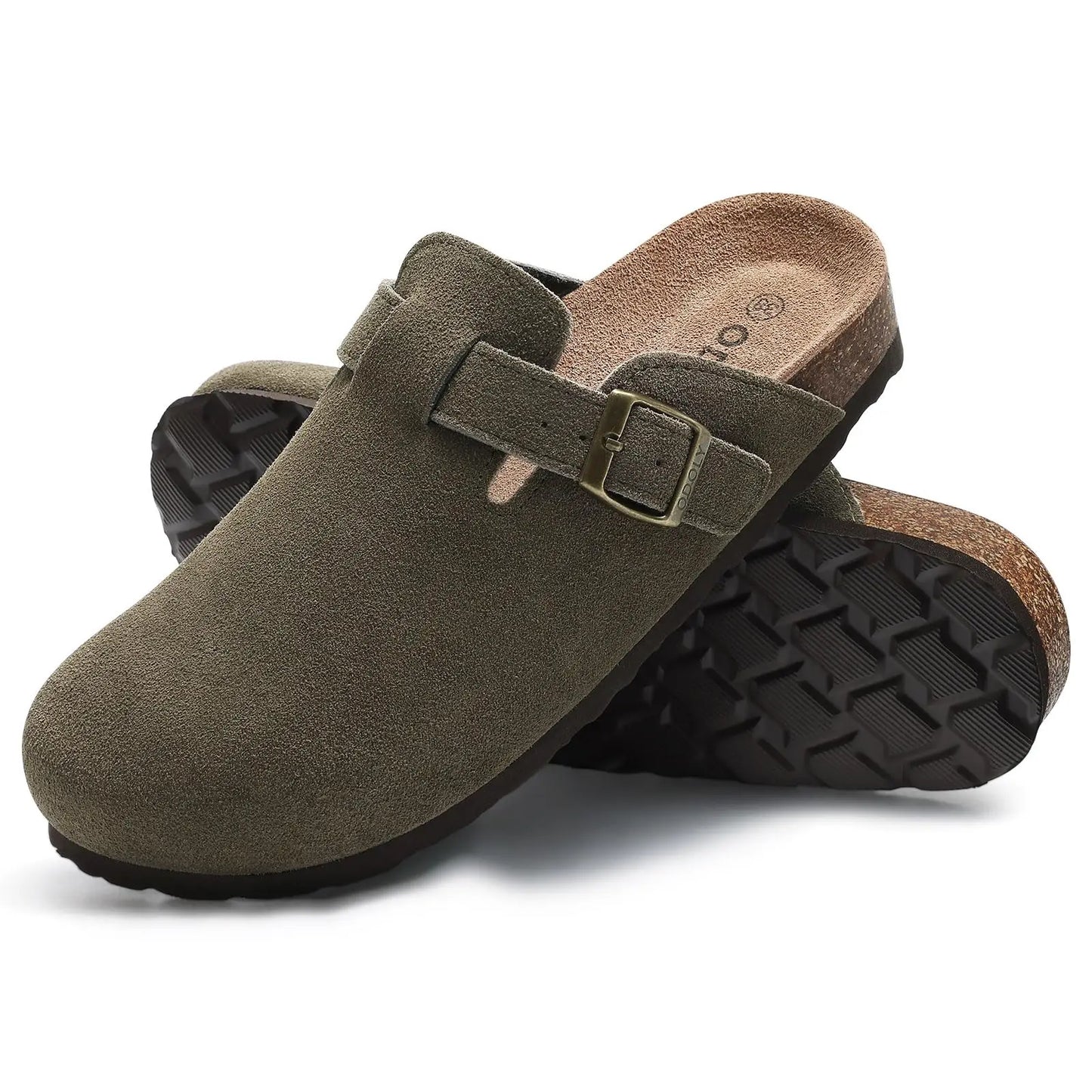 Women's Classic Cork Slippers | Comfortable Suede Clogs with Arch Support