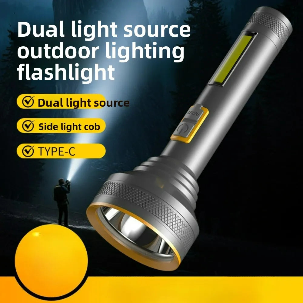 Compact USB Rechargeable Aluminum LED Flashlight for Emergencies