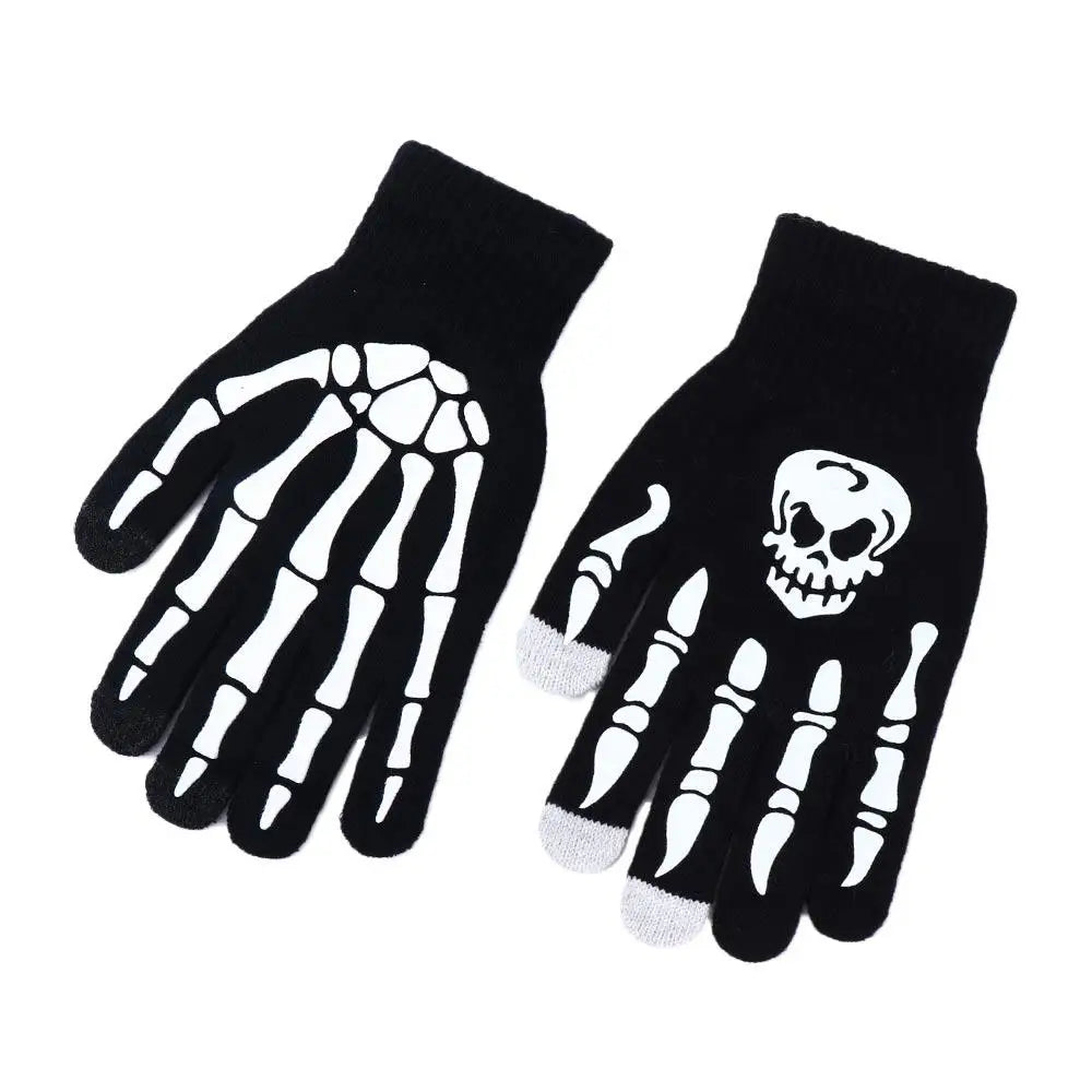 Men's Skull Glow Gloves | Stylish Luminous Half-Finger Mittens