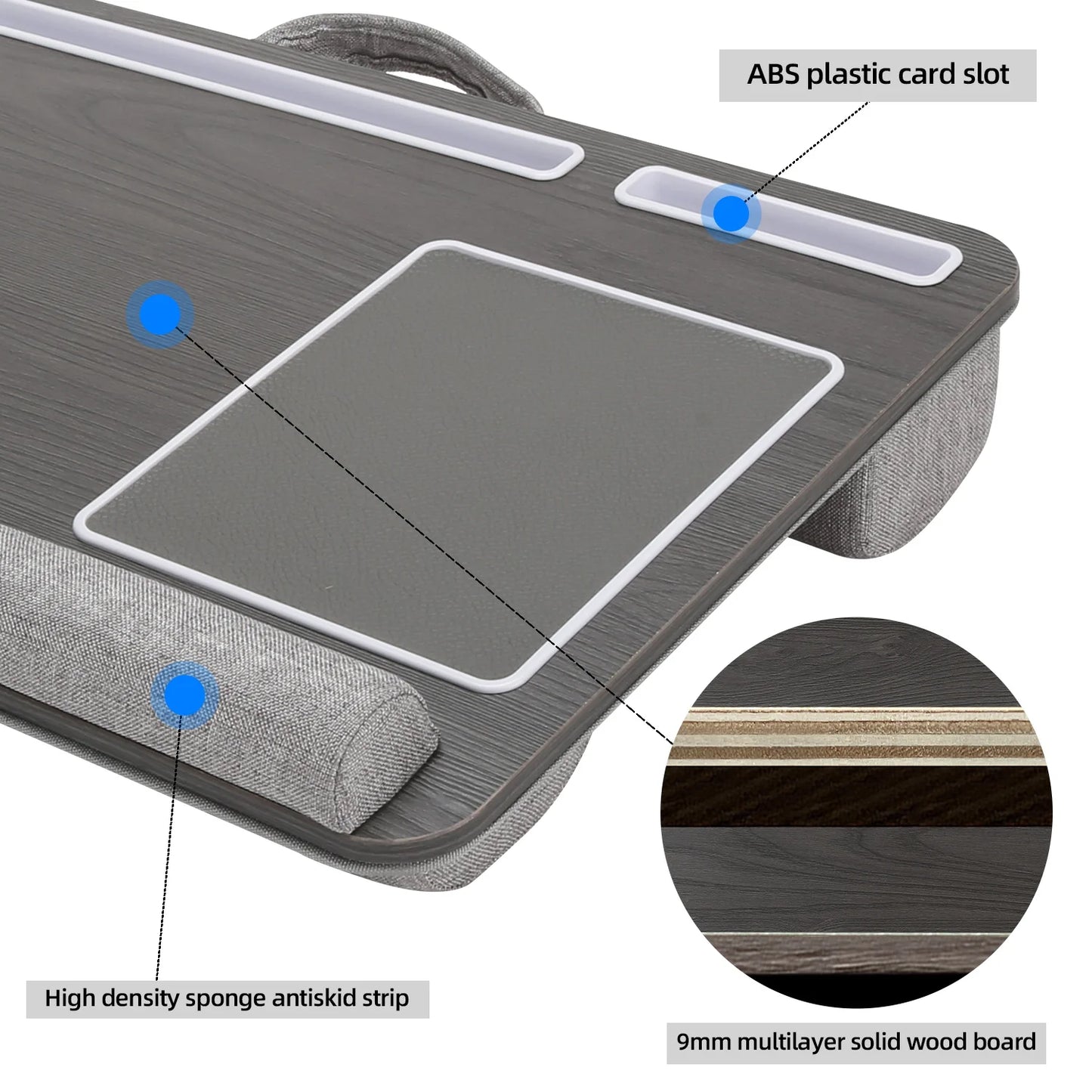 Portable Multi-Purpose Laptop Desk with Anti-Slip Mouse Pad