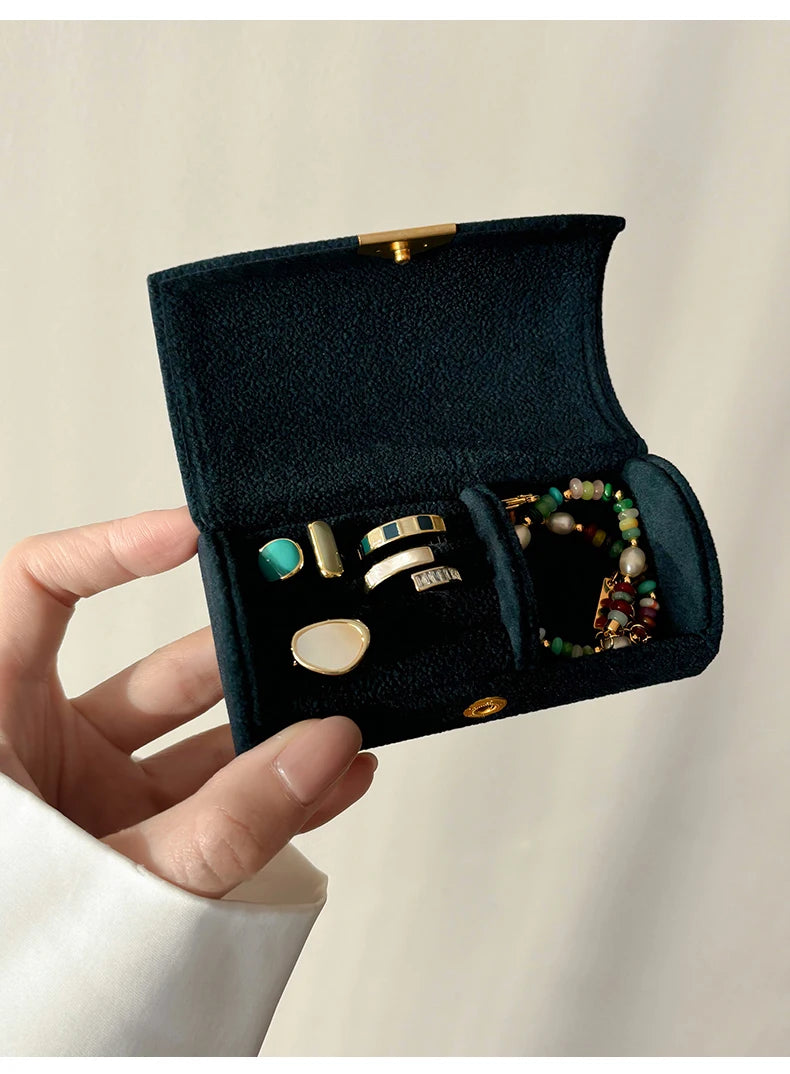 Portable Mini Jewelry Storage Box for Business Trips | Light Luxury