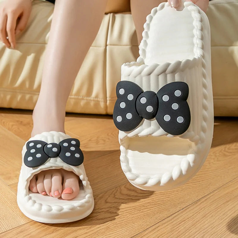 Cute Women's Summer Slippers with Bow Tie | Comfortable Beach Slides