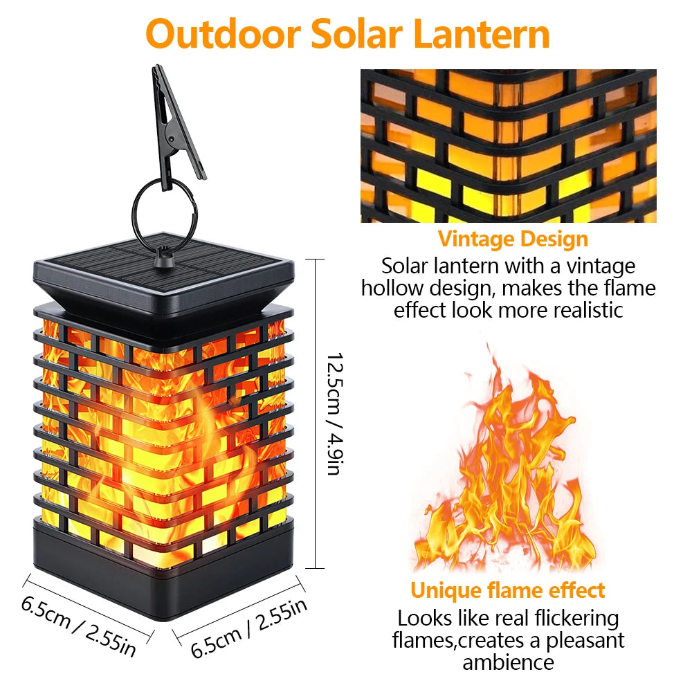 Farolillos Solares con Llamas Parpadeantes | Luces Exteriores Impermeables