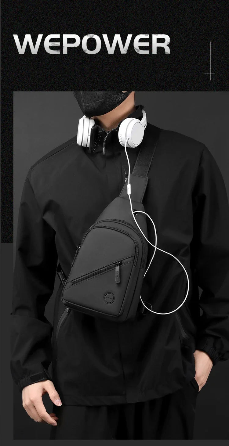 Lightweight Men's Chest Bag | Versatile Nylon Crossbody Sling