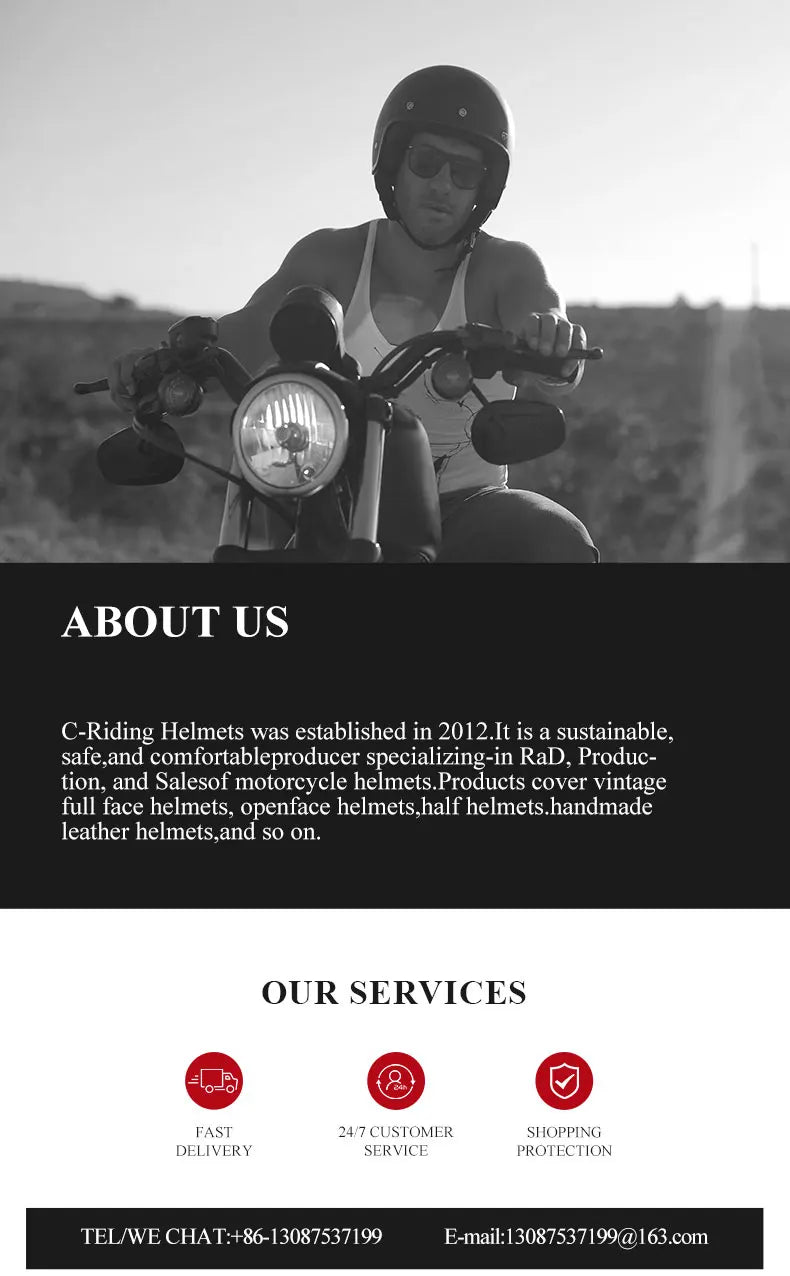 DOT Approved Vintage Motorcycle Helmet | Open Face Riding Gear