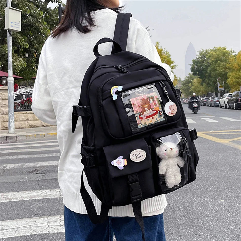 Mochila Bonita Impermeable para Mujer | Mochila Escolar con Múltiples Bolsillos