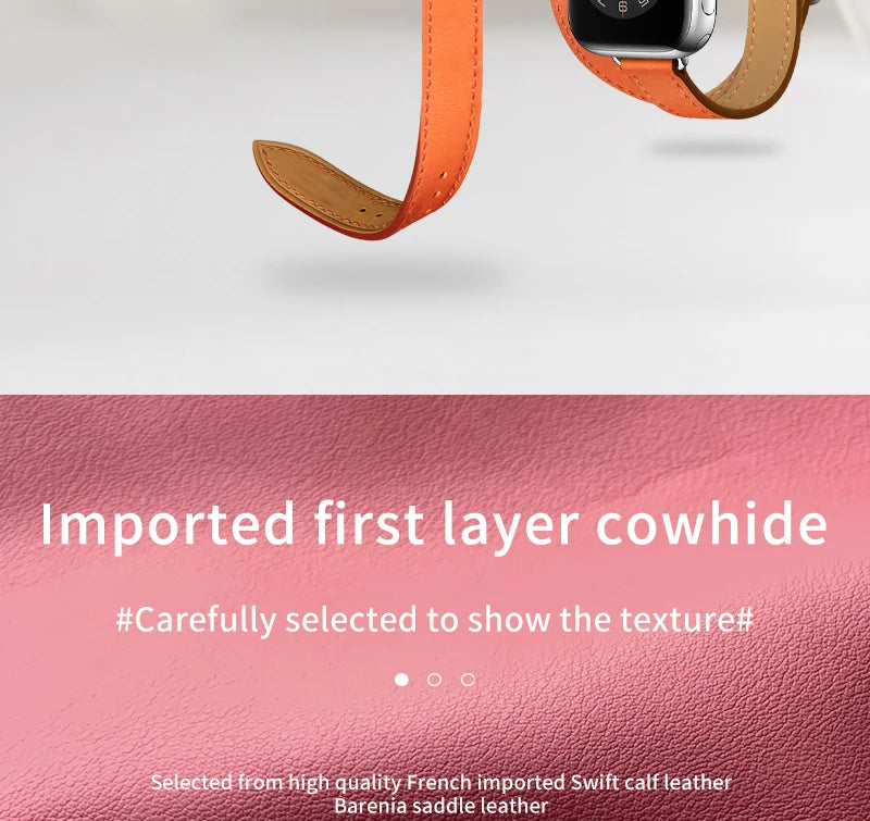 Stylish Double Tour Leather Watch Band for Women | 42mm & 41mm
