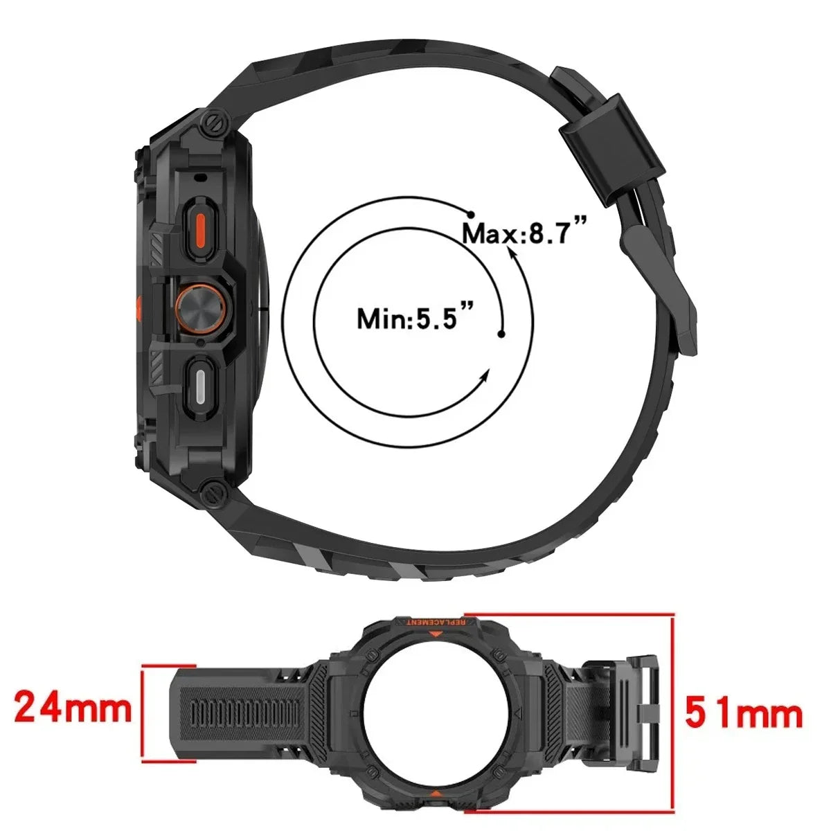 All-in-One Silicone Strap & Case for Galaxy Watch 7 Ultra
