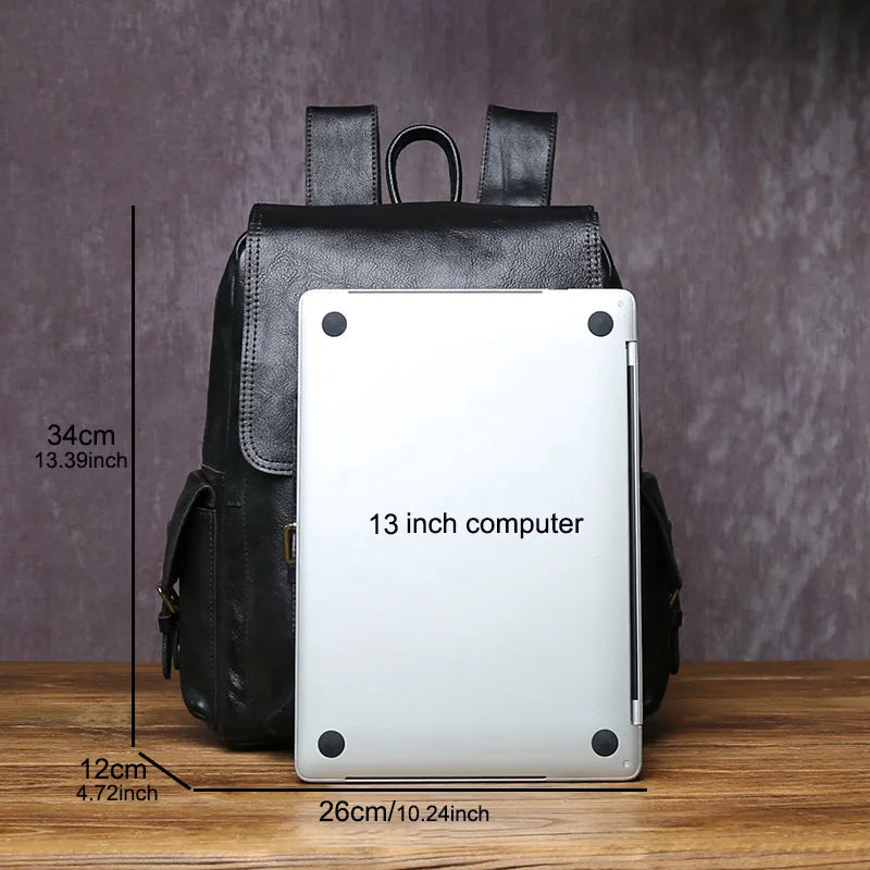 Handmade Leather Men's Backpack | Stylish Cowhide Computer Bag