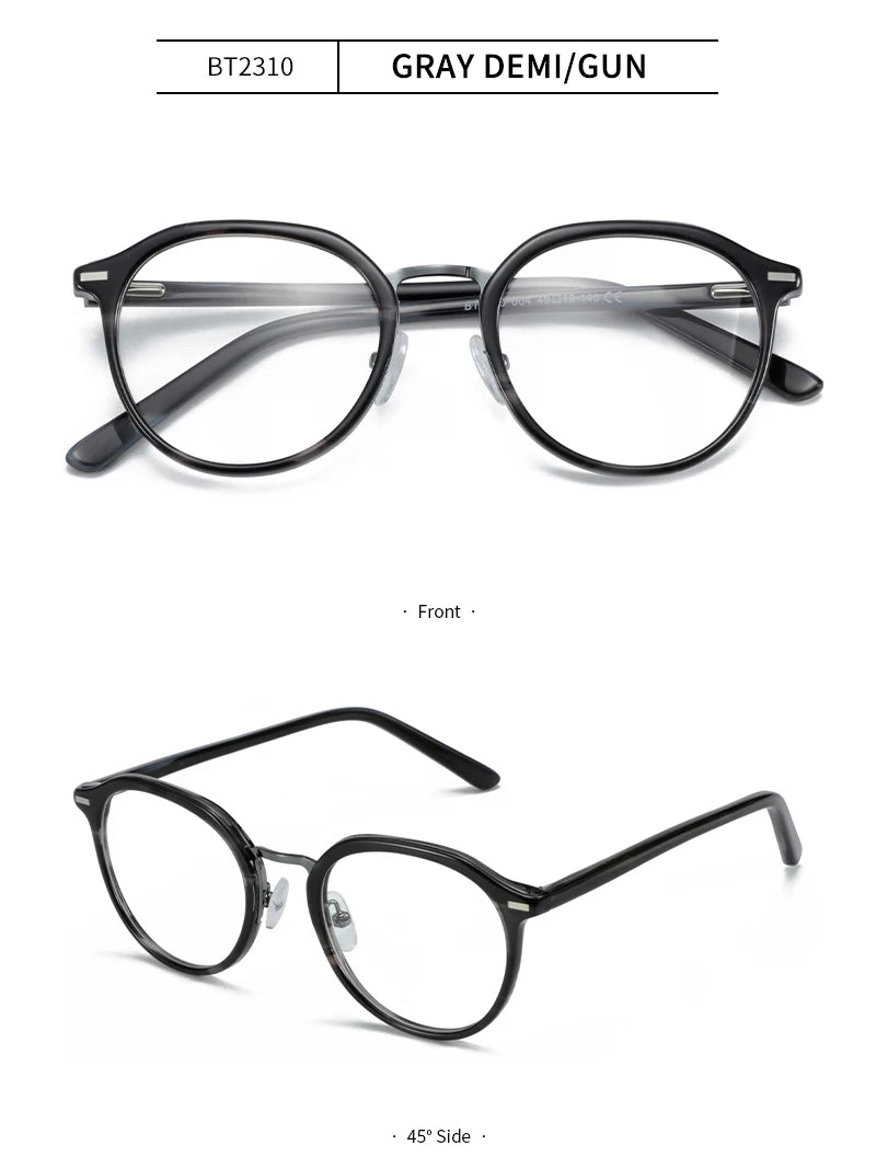Stylish Round Acetate Prescription Glasses for Women | Anti Blue Light