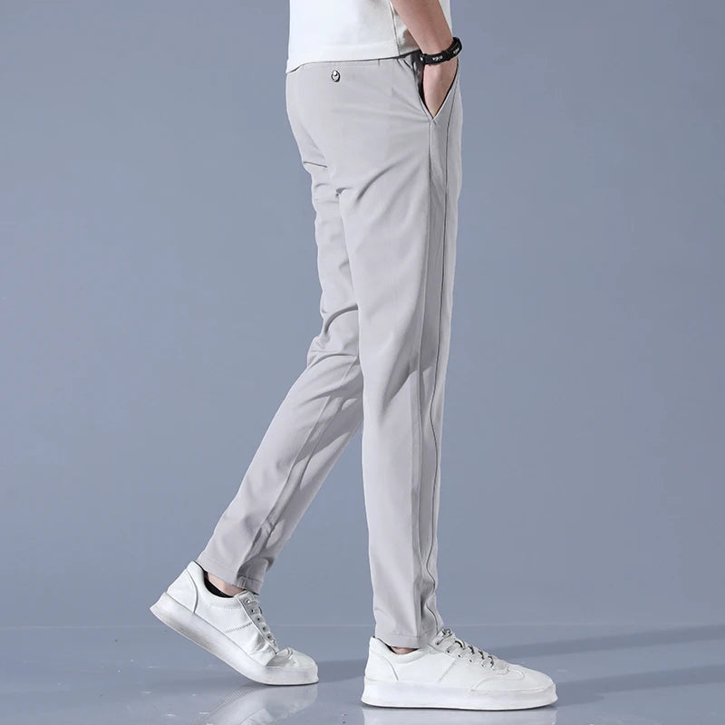 Men's Lightweight Ice Silk Golf Casual Trousers | Spring & Summer Style