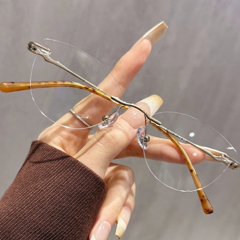 Cat Eye Prescription Rimless Glasses for Women | Stylish Eyewear