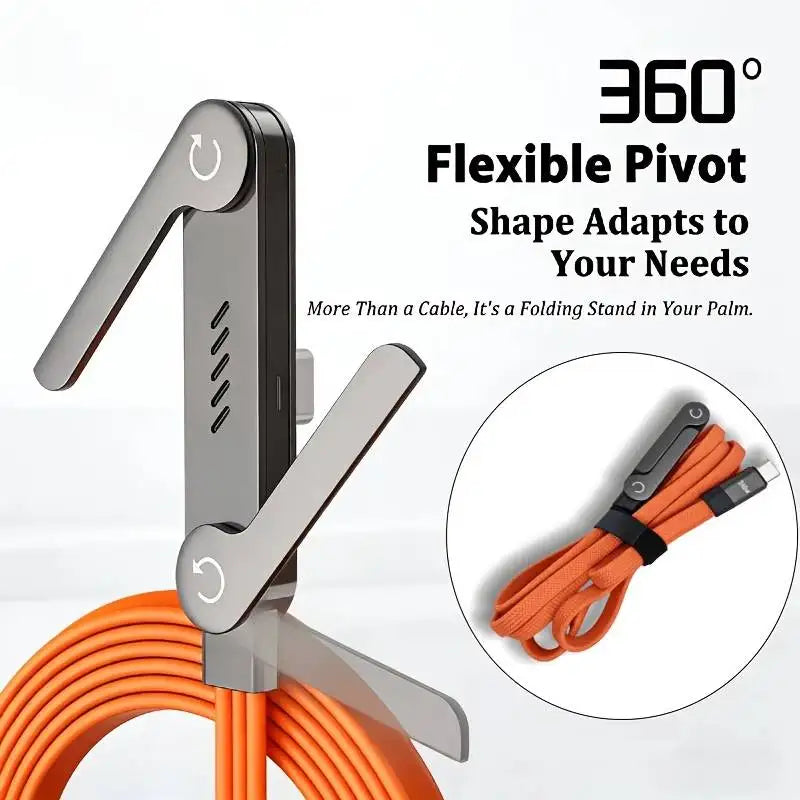 240W Elbow Fast Charging Type-C Cable & Phone Holder Stand
