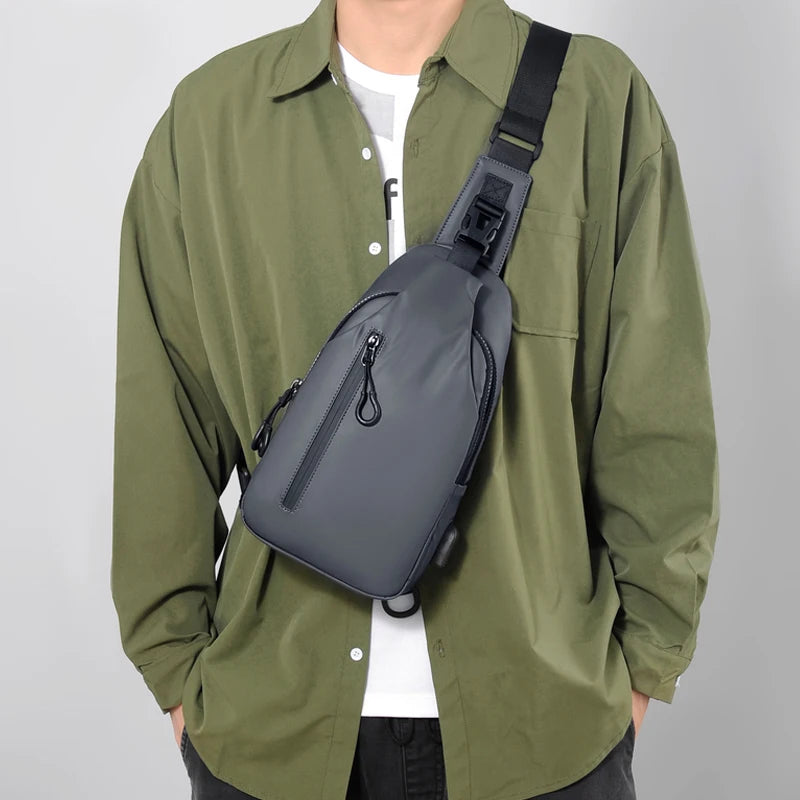 Multifunctional Chest Bag for Men | Cross Body with USB Charging