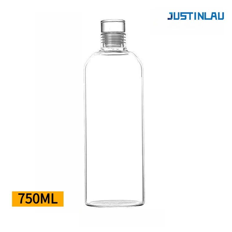 Transparent Borosilicate Glass Water Bottle | Portable Travel Cup