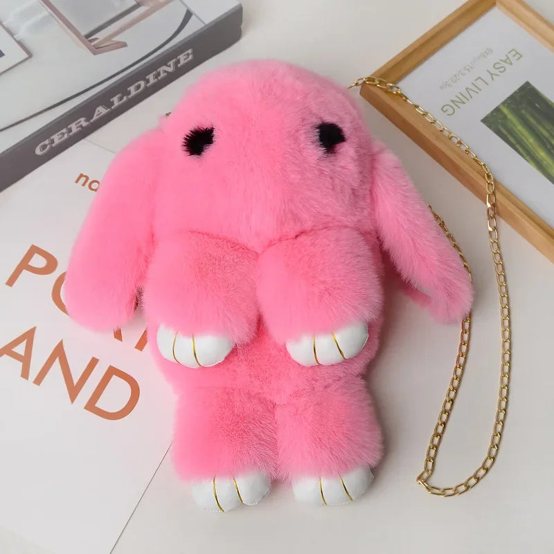 Bonito bolso bandolera de conejo de peluche | Encantador diseño cruzado