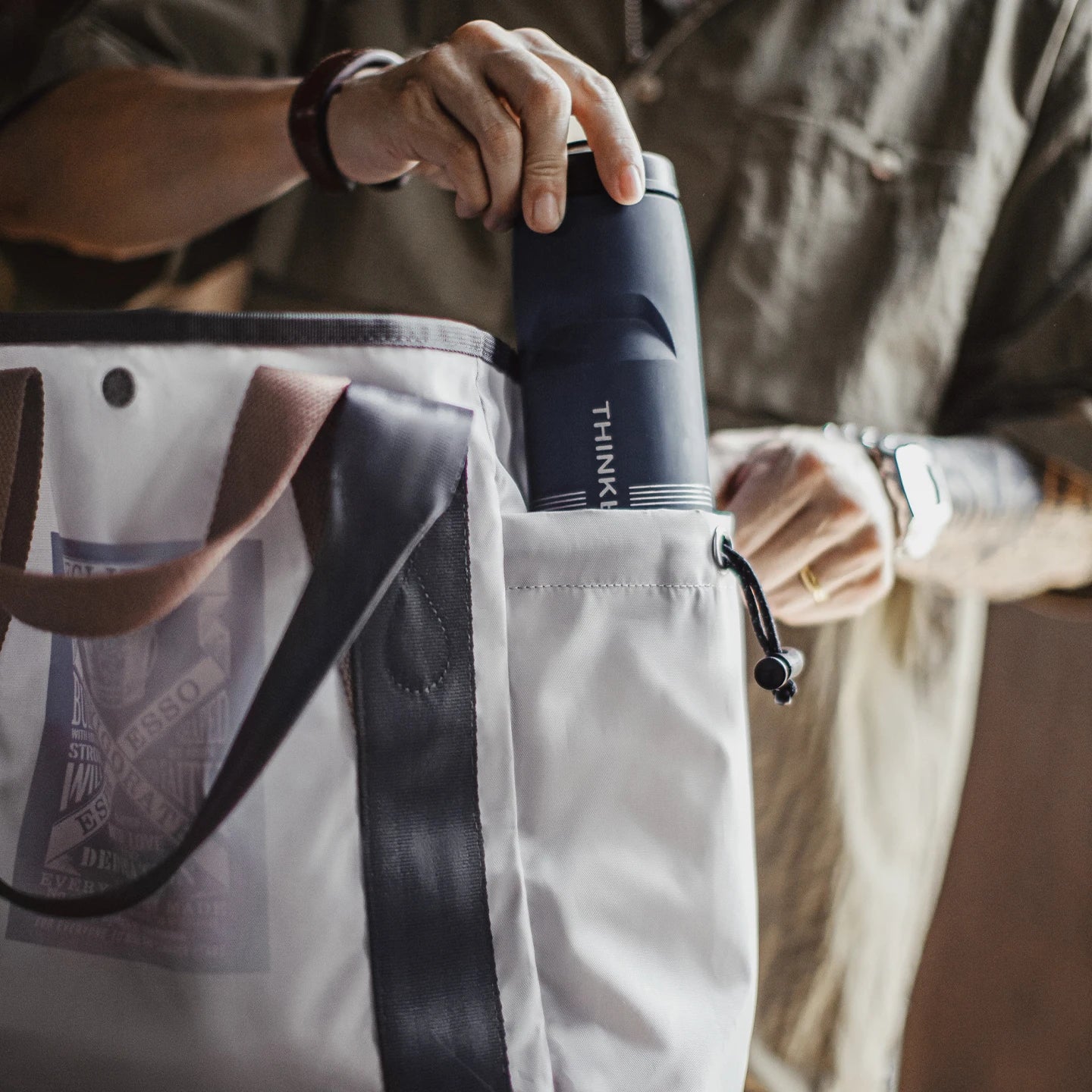Vintage Waterproof Tote Bag for Men | Large Capacity Commuter Bag