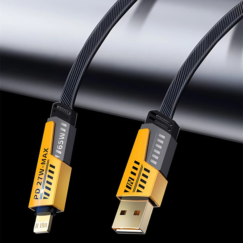 4-in-1 1-2PCS 1M 65W Type C USB Fast Charging Cable For iPhone 15 14 13 12 11 Pro Max iPad PD 27W USB C Cable