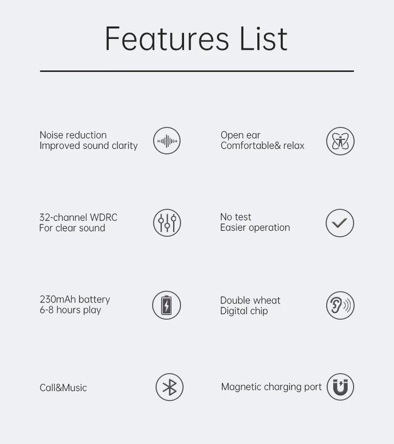 32-Channel Bone Conduction Hearing Aid | Noise Reduction & Bluetooth