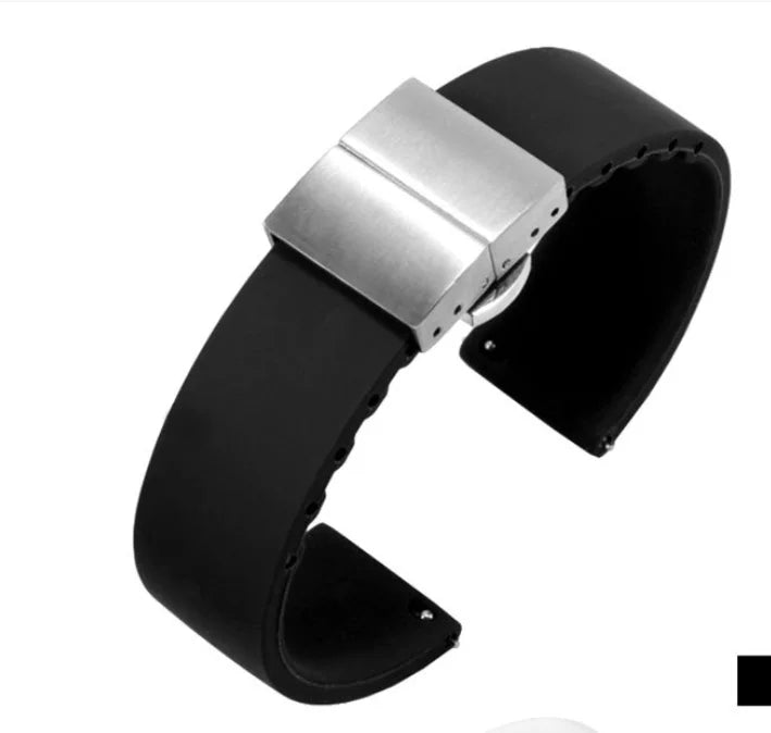Soft Silicone Quick Release Watchband with Butterfly Buckle