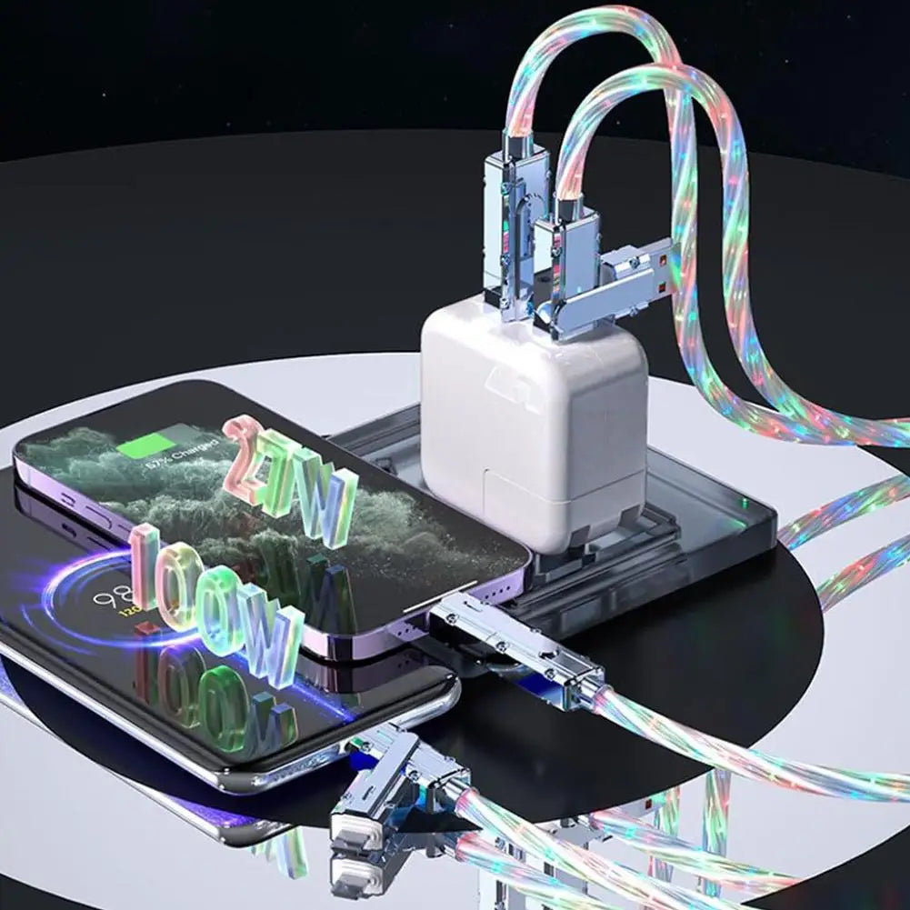 Multicolor Fast Charging LED USB Cable | 4 in 1 Type C Cable