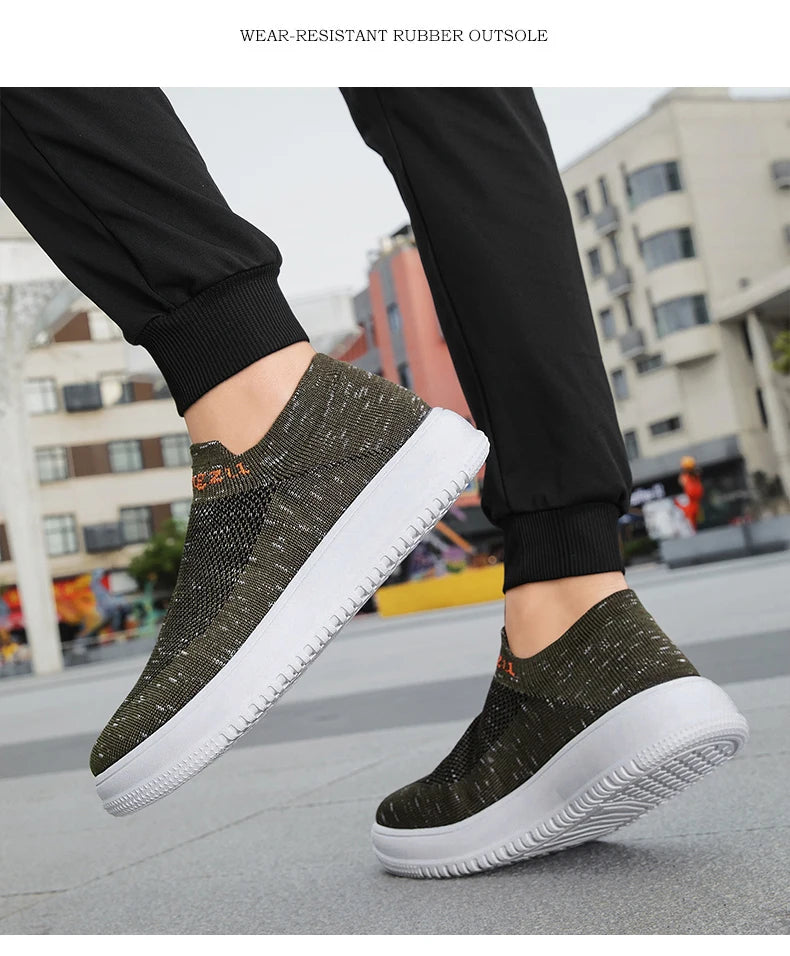 Unisex Wide Foot Sports Shoes | Breathable Slip-On Walking Sneakers