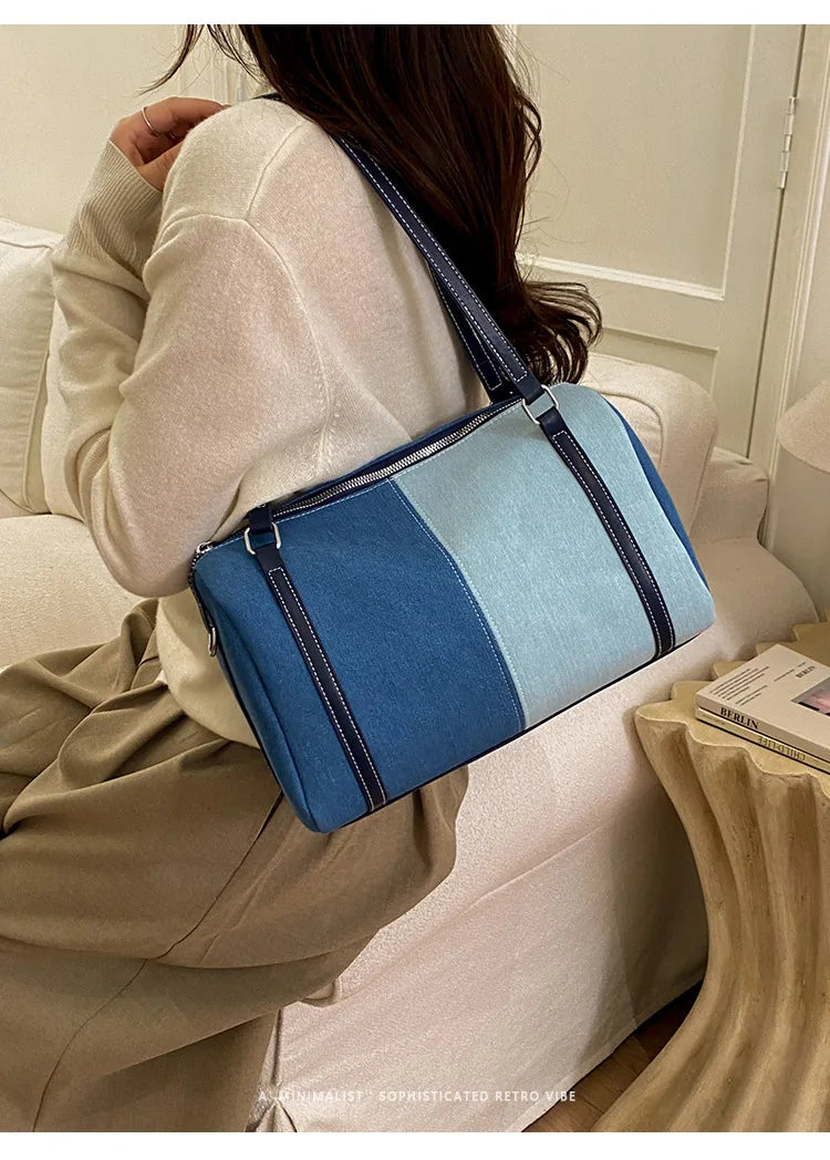 Bolso cruzado de mezclilla para mujer | Bolso de mano versátil y elegante