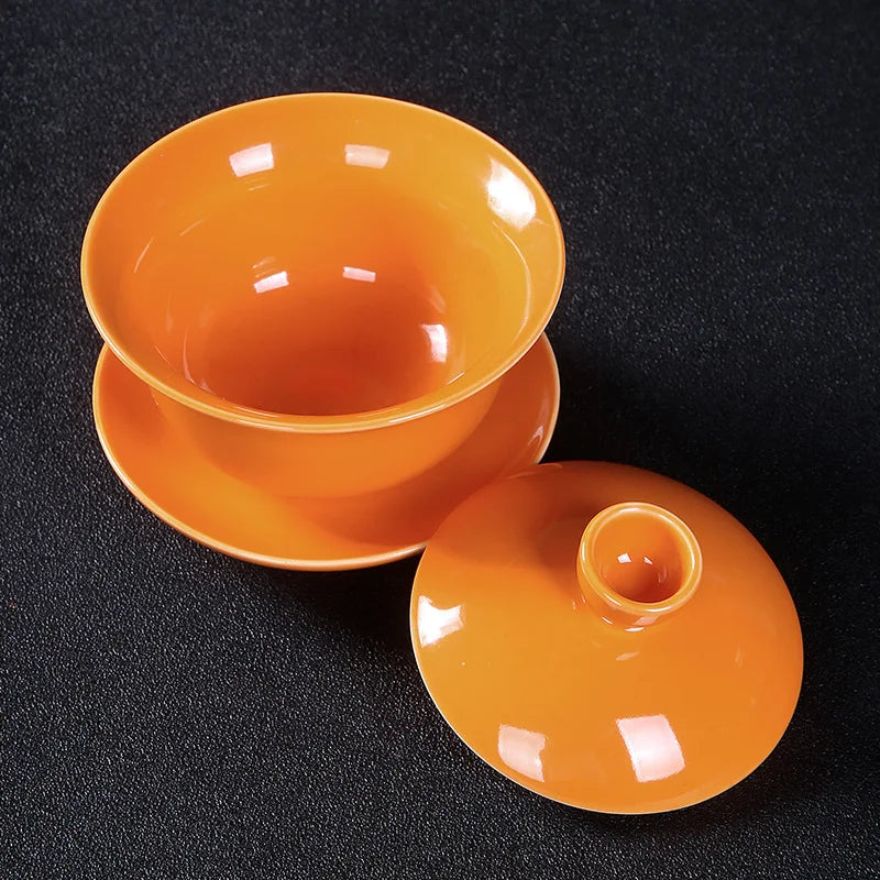 Handmade Ceramic Porcelain Gaiwan Teaware Set | Perfect for Kung Fu Tea