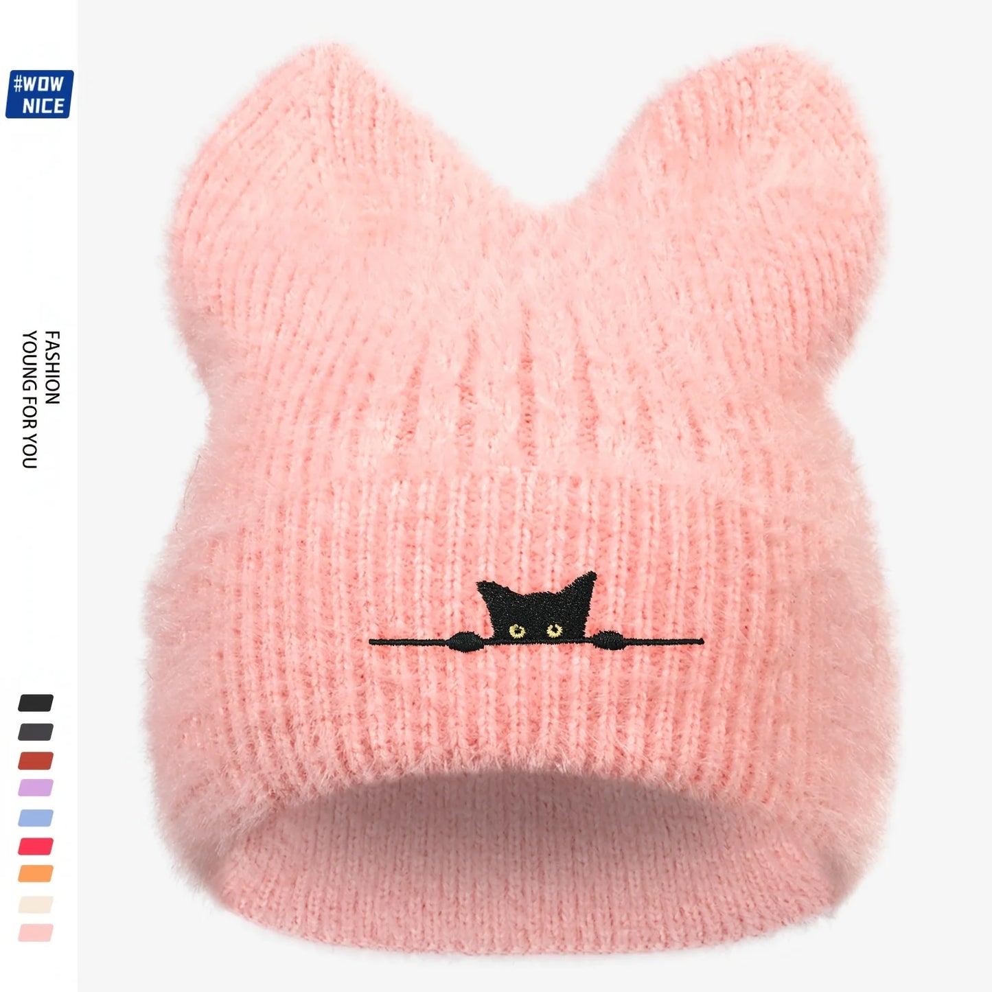 Cat Ears Knitted Hat | Warm Woolen Beanie for Cute Winter Style