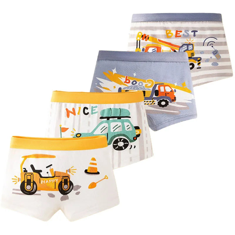 Multipack Dinosaur Pattern Boys Boxer Briefs | Breathable Kids Underwear