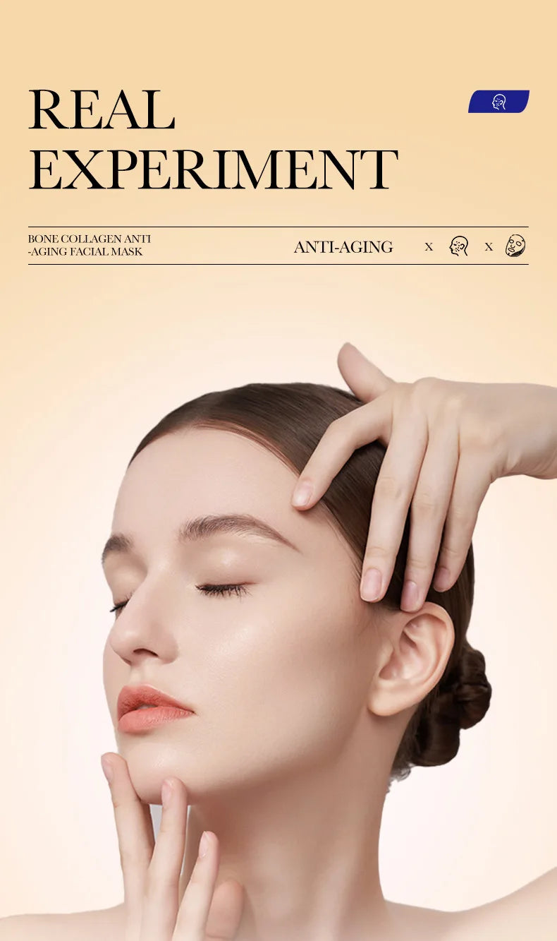 10pcs Anti-Wrinkle Collagen Face Masks | Moisturizing & Brightening