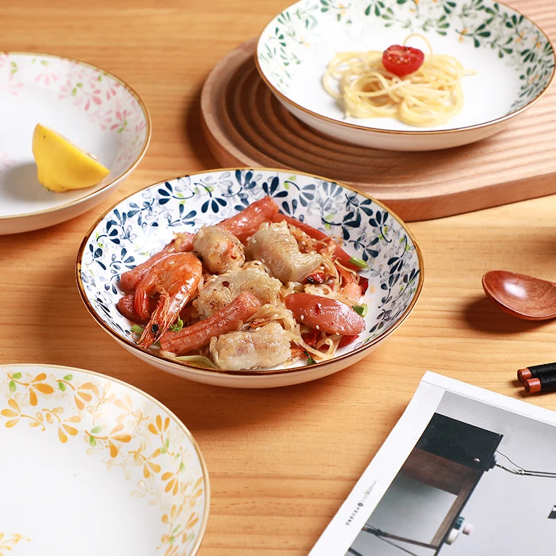 Set of 4 Floral Ceramic Plates | Stylish Tableware for All Occasions
