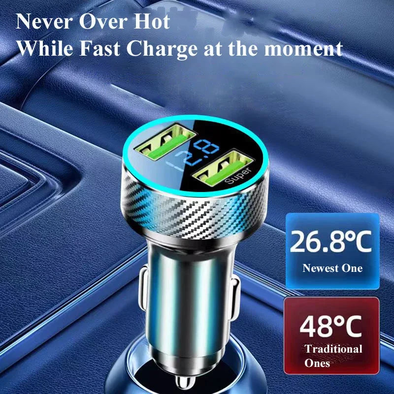 2-in-1 USB Car Charger Adapter | Super Fast GaN Charging Solution