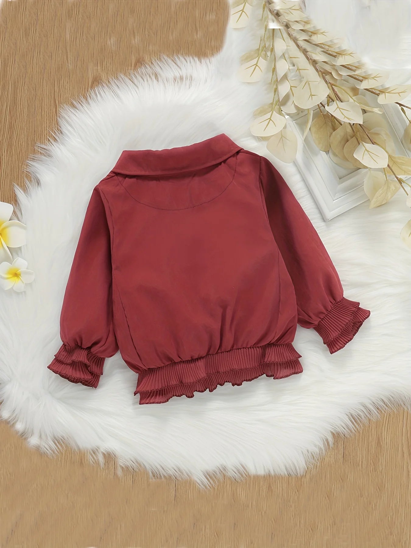 Infant Girls' Ruffled Zipper Jacket | Stylish Outerwear for Kids