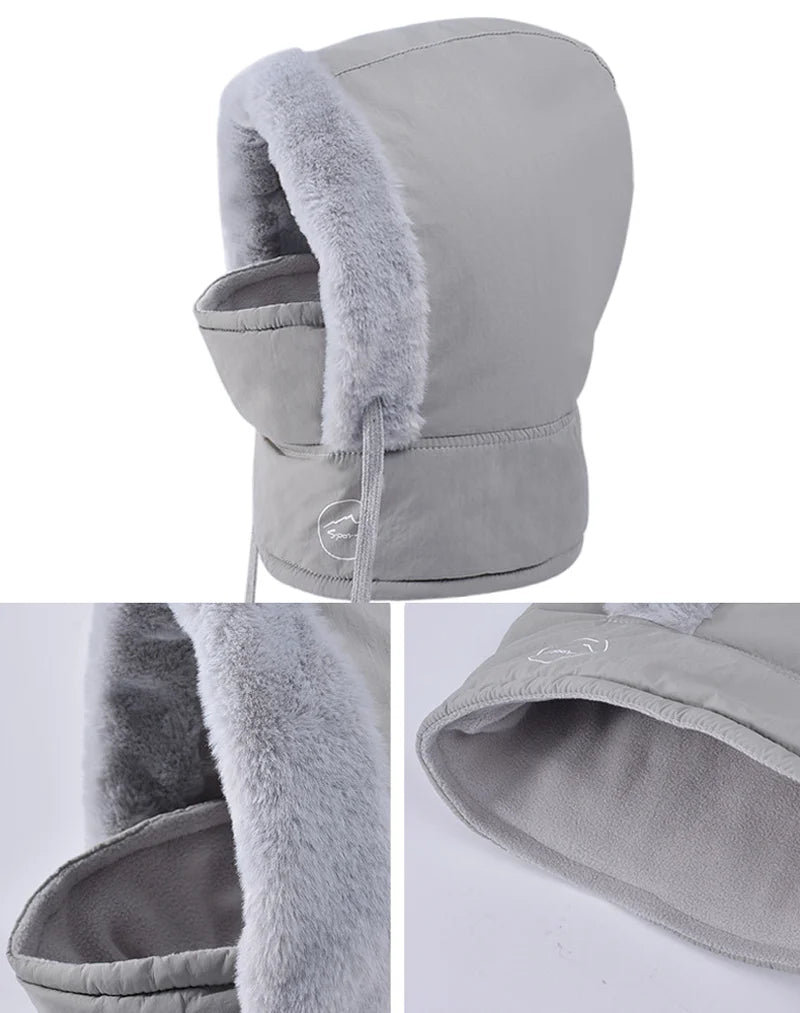 Unisex Plush Balaclava Winter Hat | Warm Knitted Face Mask