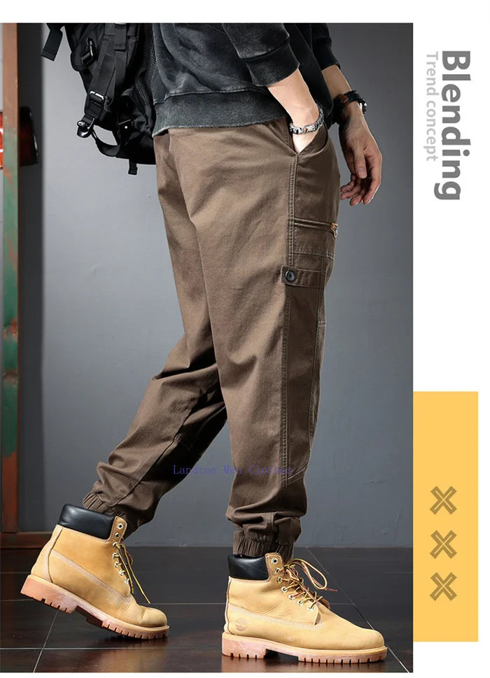 Plus Size Cotton Joggers for Men | Comfortable Ankle-Length Pants
