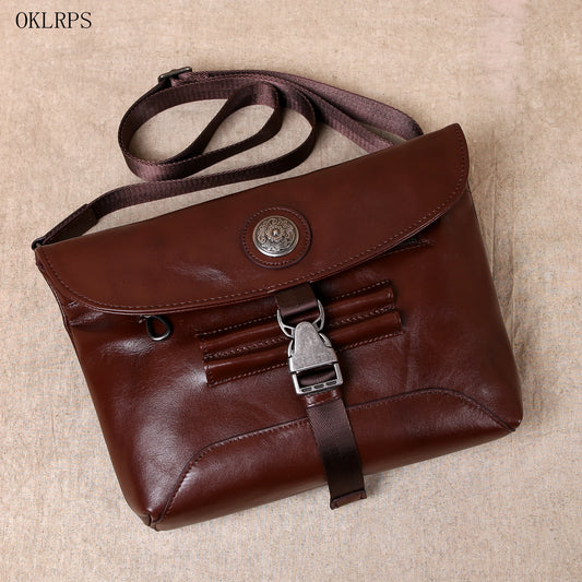 Bolso cruzado de cuero vintage para hombre | Elegante cartera de mano informal