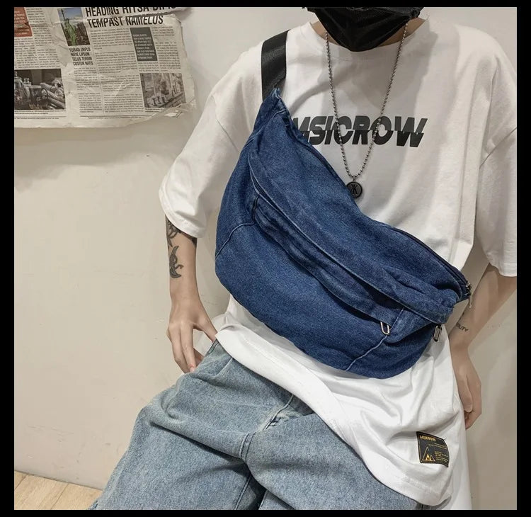 High Quality Denim Waist Bag | Stylish Crossbody Fanny Pack
