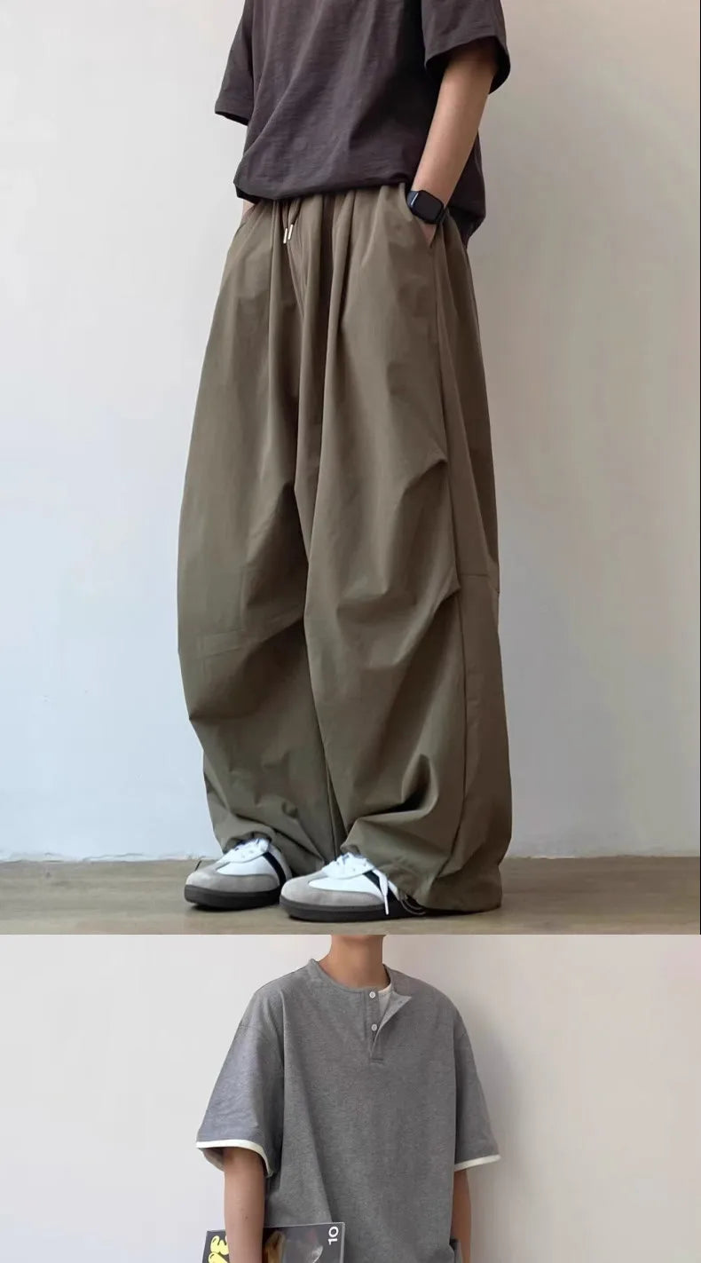 Summer Vintage Baggy Wide-Leg Pants for Men and Women