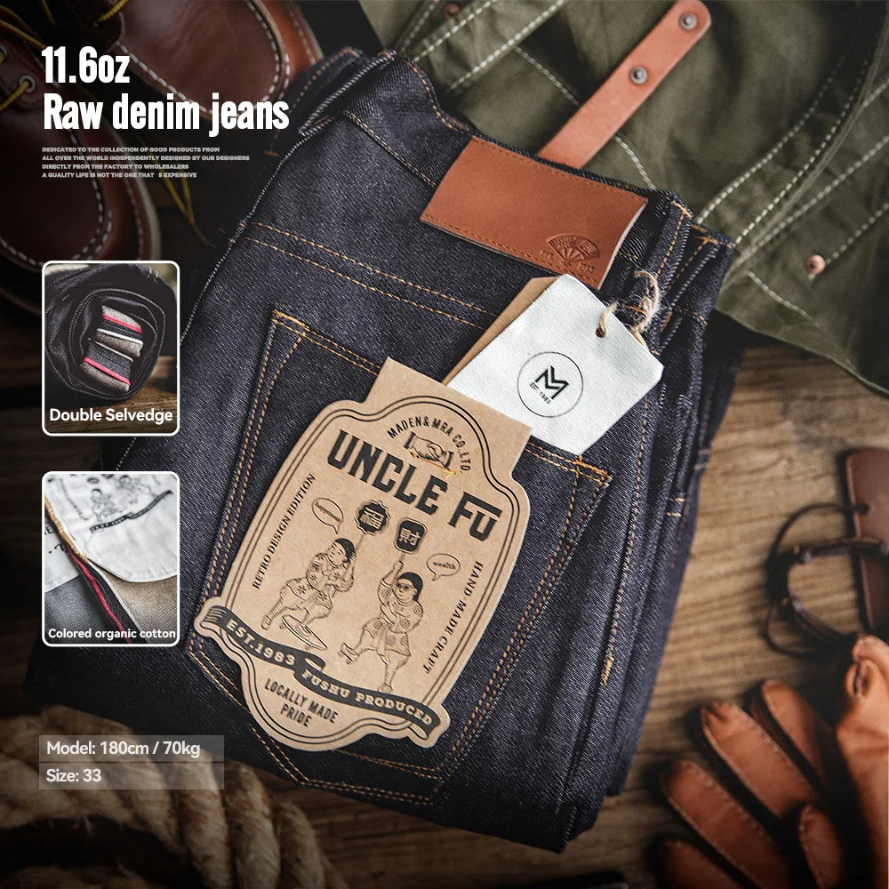 Men's Tapered Fit Selvedge Denim Jeans | Versatile Cotton Pants