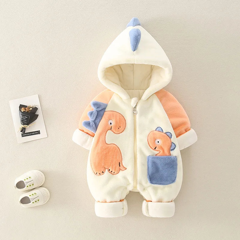 Thick Plush Newborn Baby Rompers | Cozy Winter Jumpsuit Outfits
