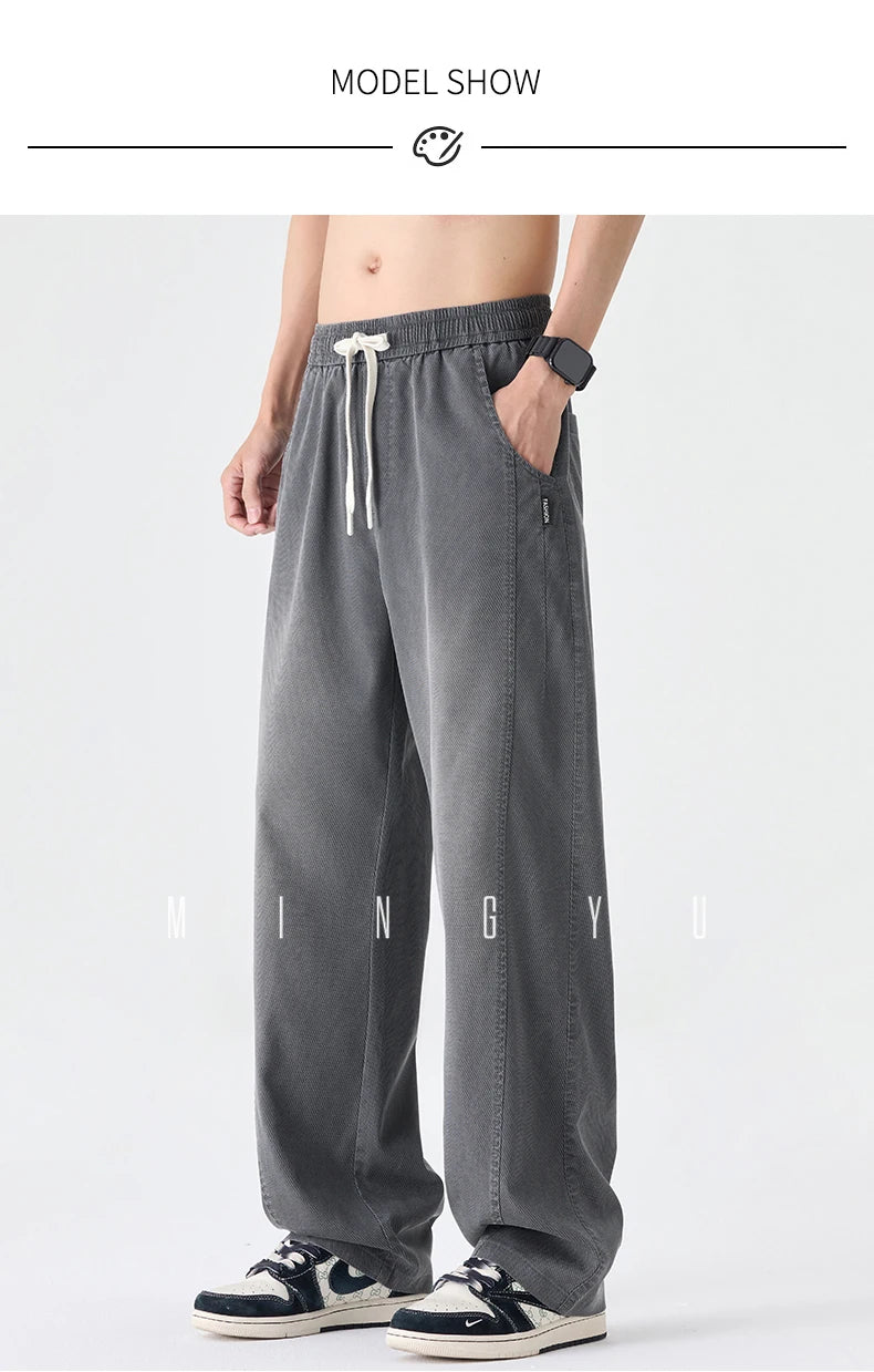 Men's Summer Lyocell Fabric Jeans | Elastic Waist Loose Fit