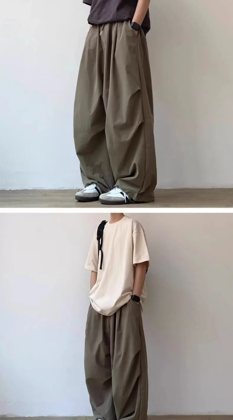 Summer Vintage Baggy Wide-Leg Pants for Men and Women